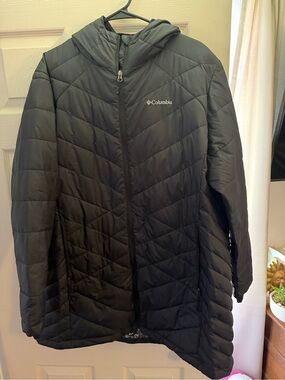 Columbia Black Quilted Hooded Coat